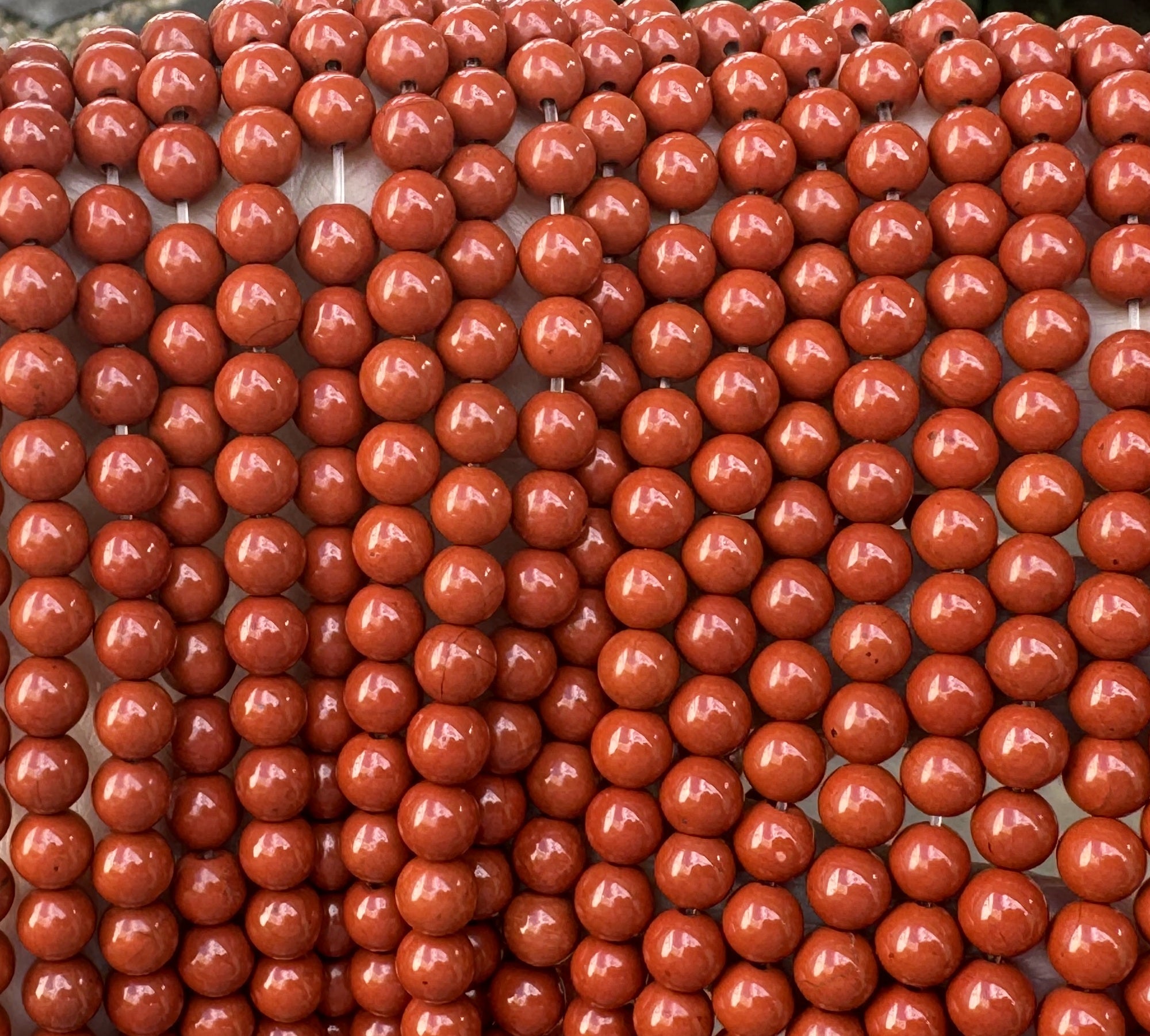 Red Jasper 6mm round natural gemstone beads 15" strand - Oz Beads 