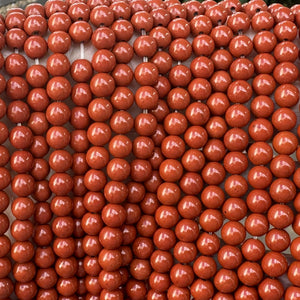 Red Jasper 6mm round natural gemstone beads 15" strand - Oz Beads 