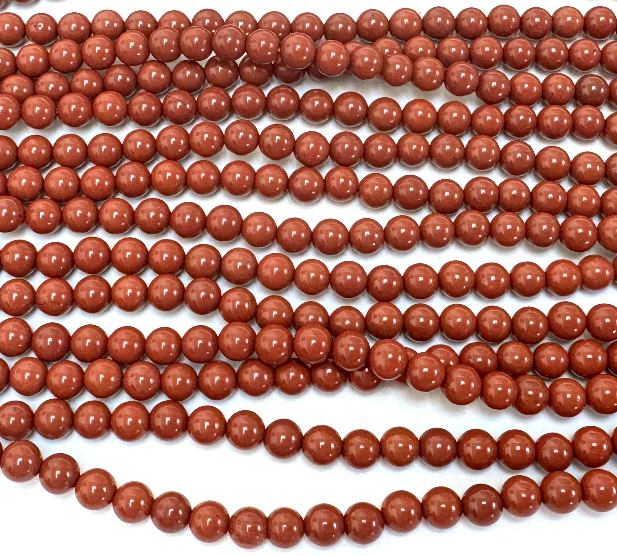 Red Jasper 6mm round natural gemstone beads 15" strand - Oz Beads 