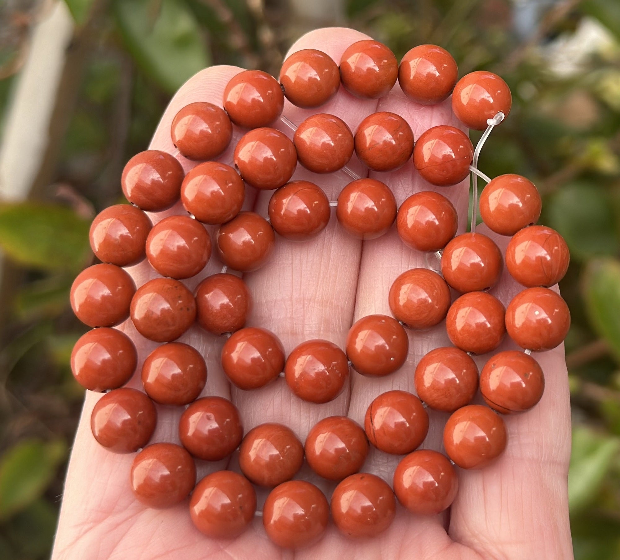 Red Jasper 8mm round natural gemstone beads 15" strand - Oz Beads 