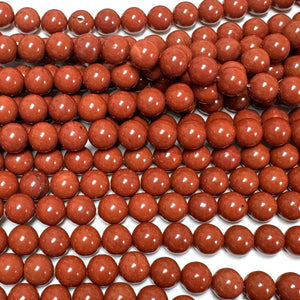Red Jasper 8mm round natural gemstone beads 15" strand - Oz Beads 
