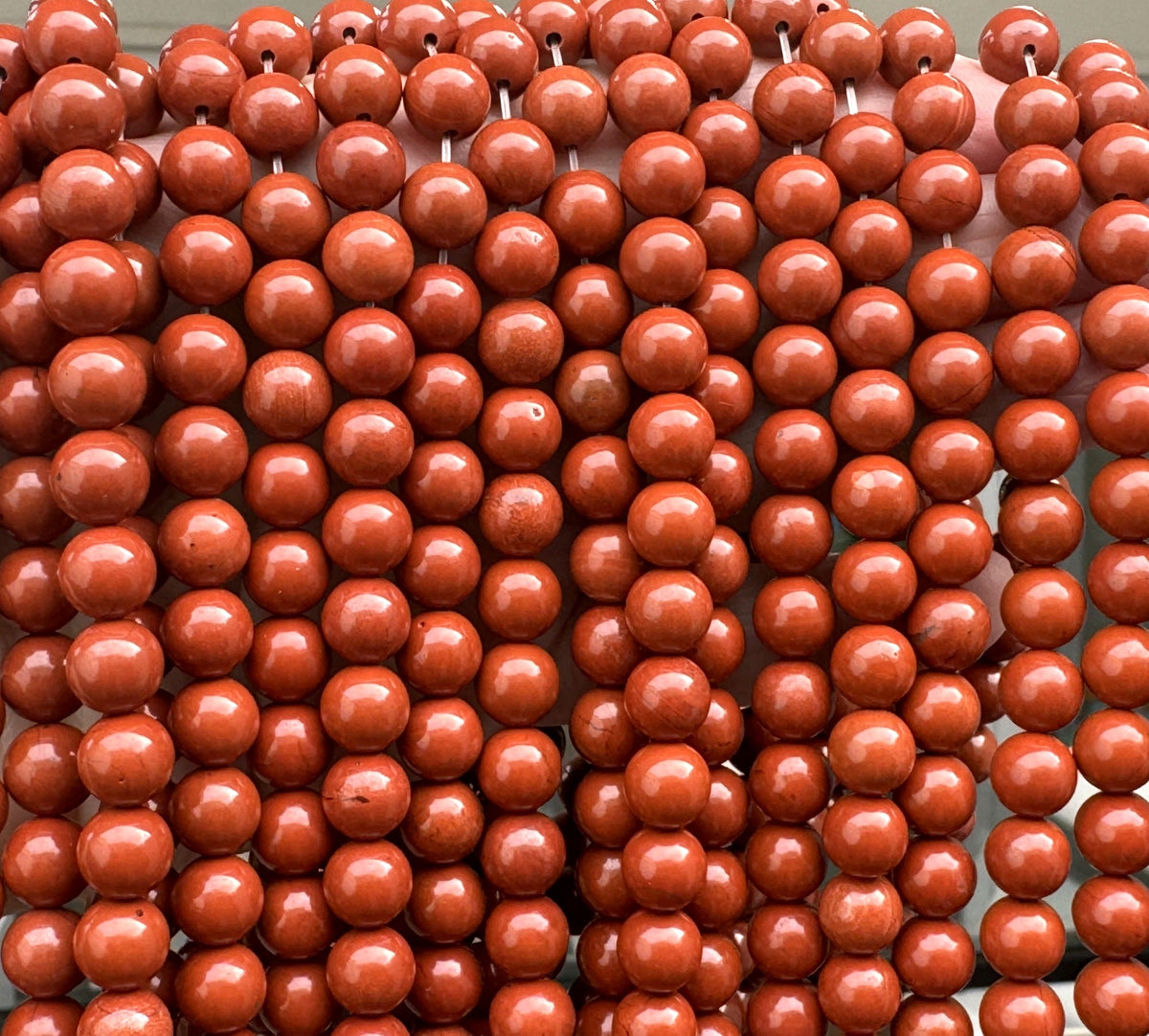 Red Jasper 8mm round natural gemstone beads 15" strand - Oz Beads 