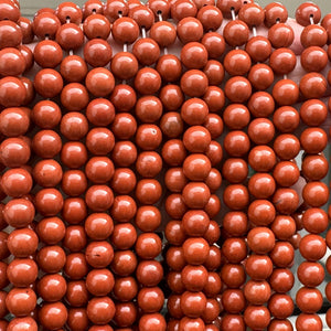 Red Jasper 8mm round natural gemstone beads 15" strand - Oz Beads 