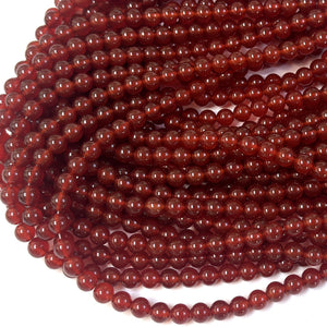 Red Carnelian Agate 7.8mm round gemstone beads 36cm strand - Oz Beads 