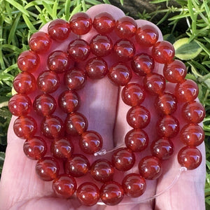 Red Carnelian Agate 7.8mm round gemstone beads 36cm strand - Oz Beads 