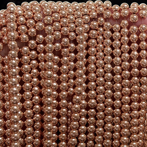 Rose Gold Electroplated Hematite 6mm round spacer beads 15.5" strand - Oz Beads 