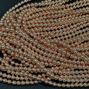 Rose Gold Electroplated Hematite 6mm round spacer beads 15.5" strand - Oz Beads 