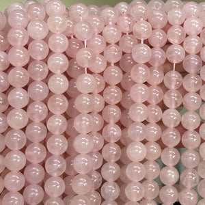 Rose Quartz 10mm round gemstone beads 15" strand - Oz Beads 