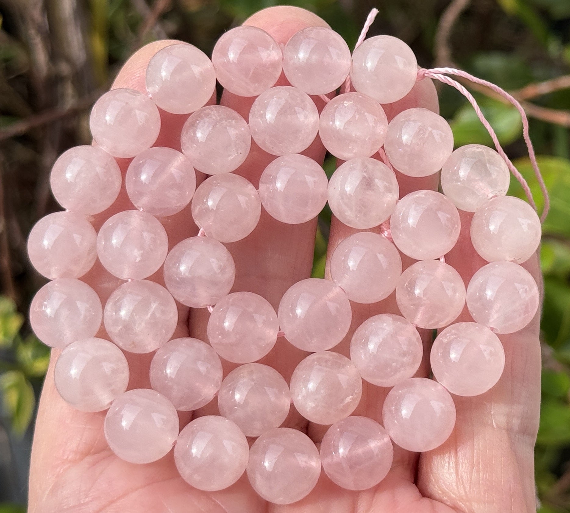 Rose Quartz 10mm round gemstone beads 15" strand - Oz Beads 