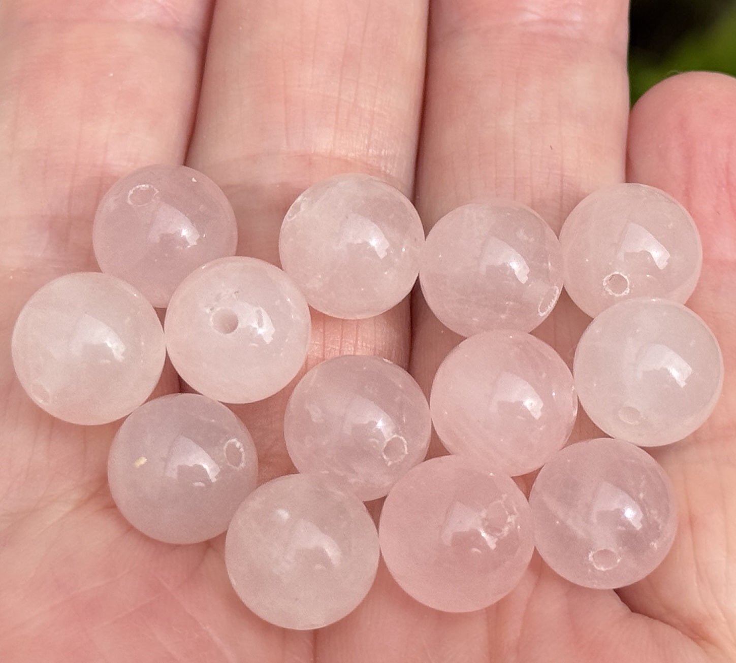 Rose Quartz 10mm round gemstone beads 15" strand - Oz Beads 