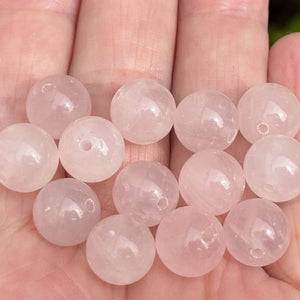 Rose Quartz 10mm round gemstone beads 15" strand - Oz Beads 