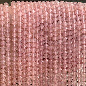 Rose Quartz 4mm round natural gemstone beads 15.5" strand - Oz Beads 