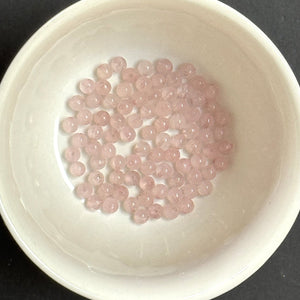 Rose Quartz 4mm round natural gemstone beads 15.5" strand - Oz Beads 