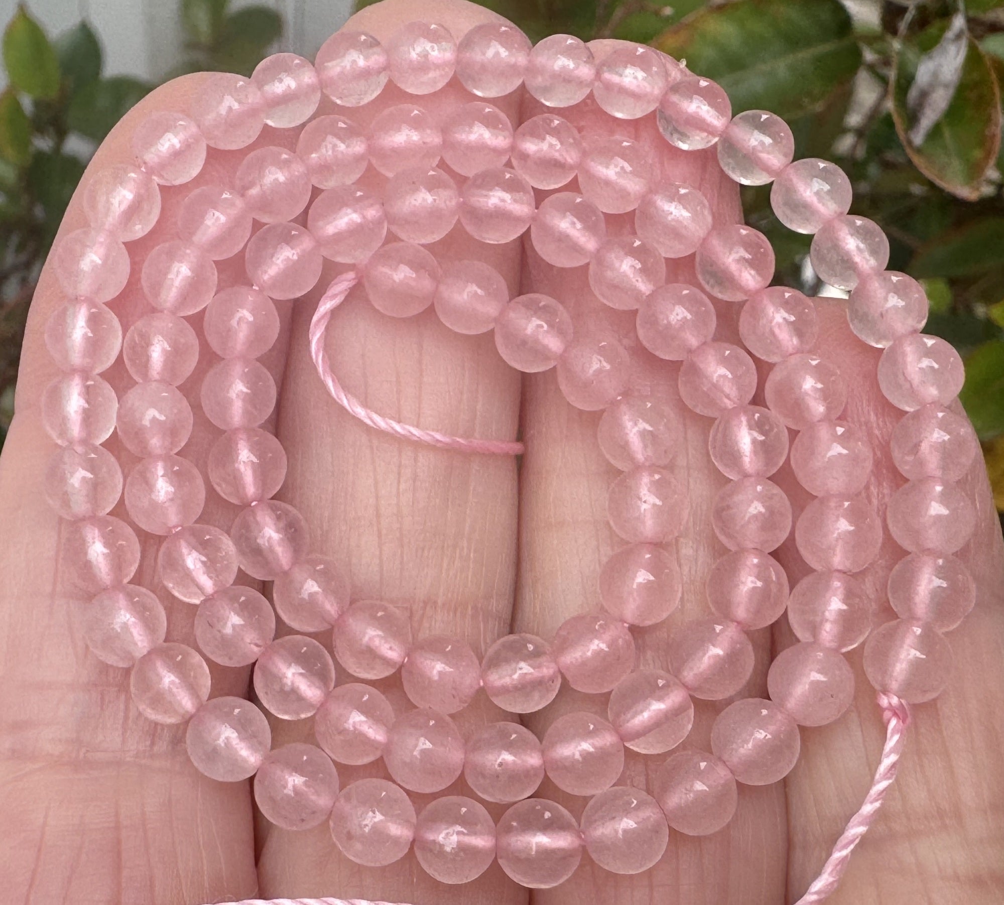 Rose Quartz 4mm round natural gemstone beads 15.5" strand - Oz Beads 