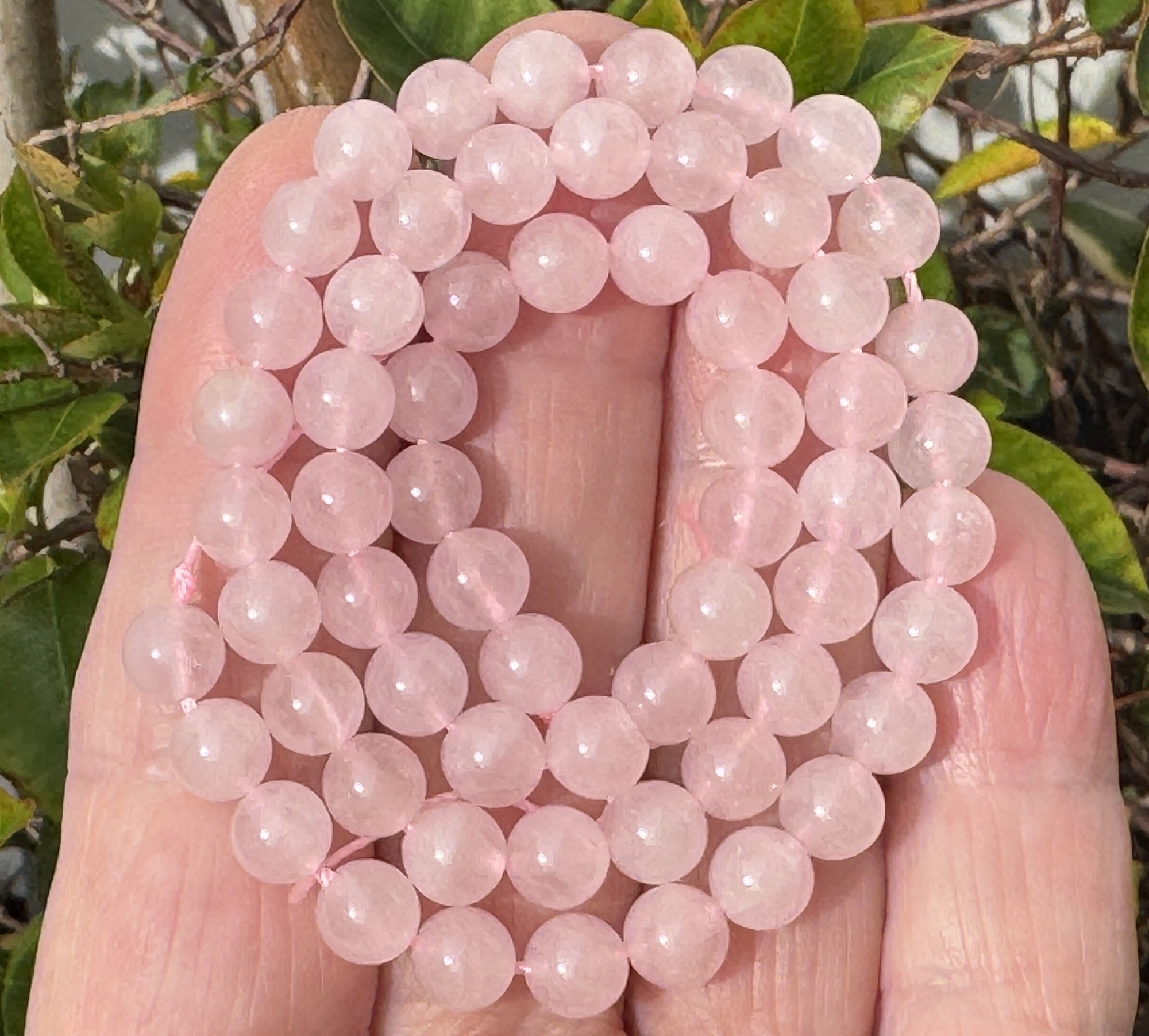 Rose Quartz 6mm round natural gemstone beads 15" strand - Oz Beads 