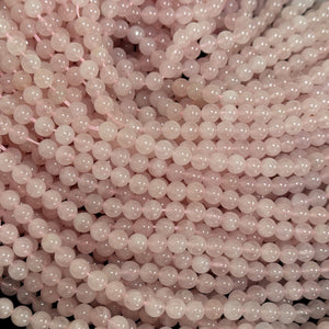 Rose Quartz 6mm round natural gemstone beads 15" strand - Oz Beads 