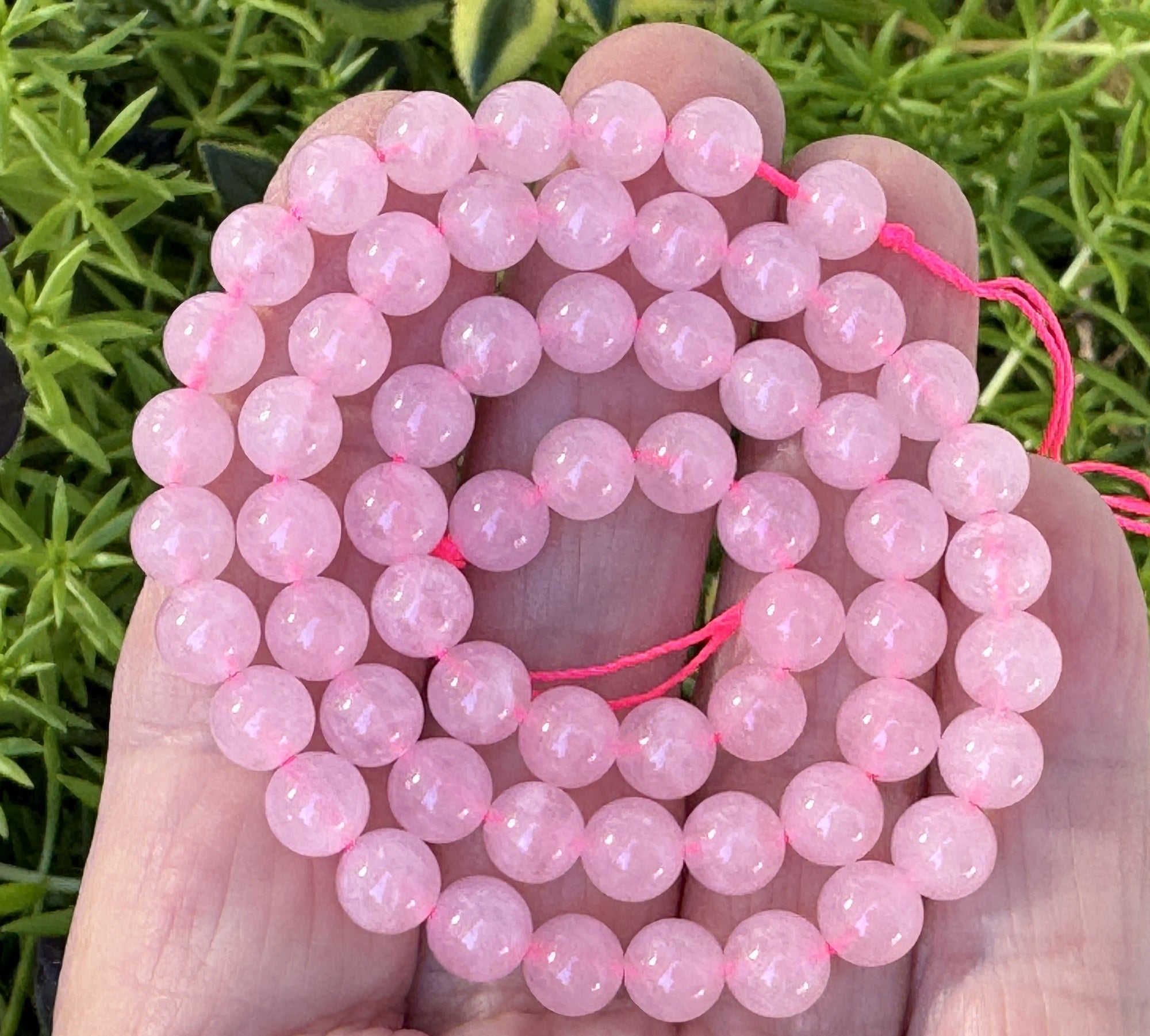 Rose Quartz 6mm round natural gemstone beads 38cm strand - Oz Beads 