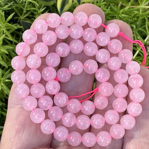 Rose Quartz 6mm round natural gemstone beads 38cm strand - Oz Beads 