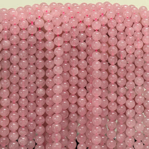 Rose Quartz 6mm round natural gemstone beads 38cm strand - Oz Beads 