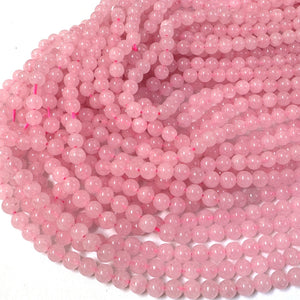 Rose Quartz 6mm round natural gemstone beads 38cm strand - Oz Beads 