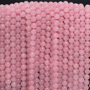 Rose Quartz 6mm round natural gemstone beads 38cm strand - Oz Beads 