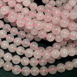 Rose Quartz 8mm round natural gemstone beads 15" strand - Oz Beads 