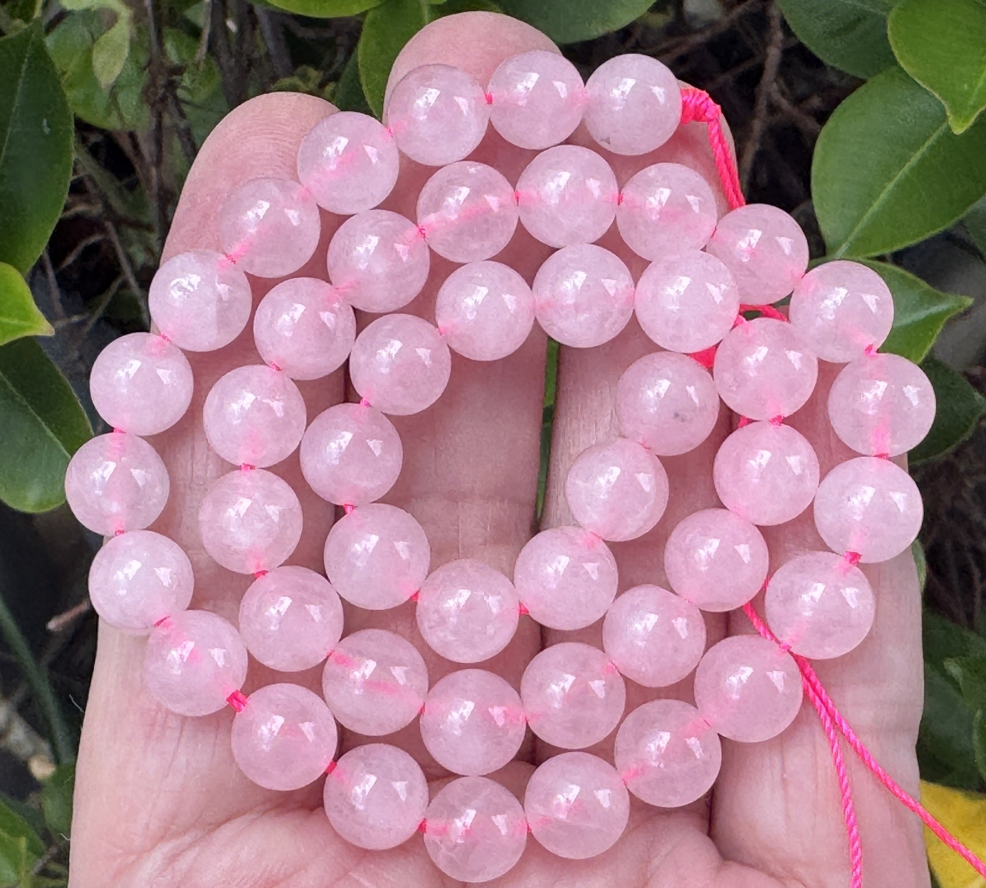 Rose Quartz 8mm round natural gemstone beads 15" strand - Oz Beads 