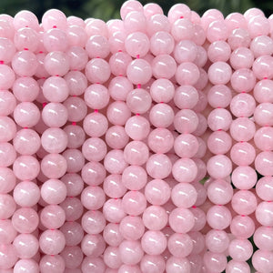 Rose Quartz 8mm round natural gemstone beads 15.5" strand - Oz Beads 