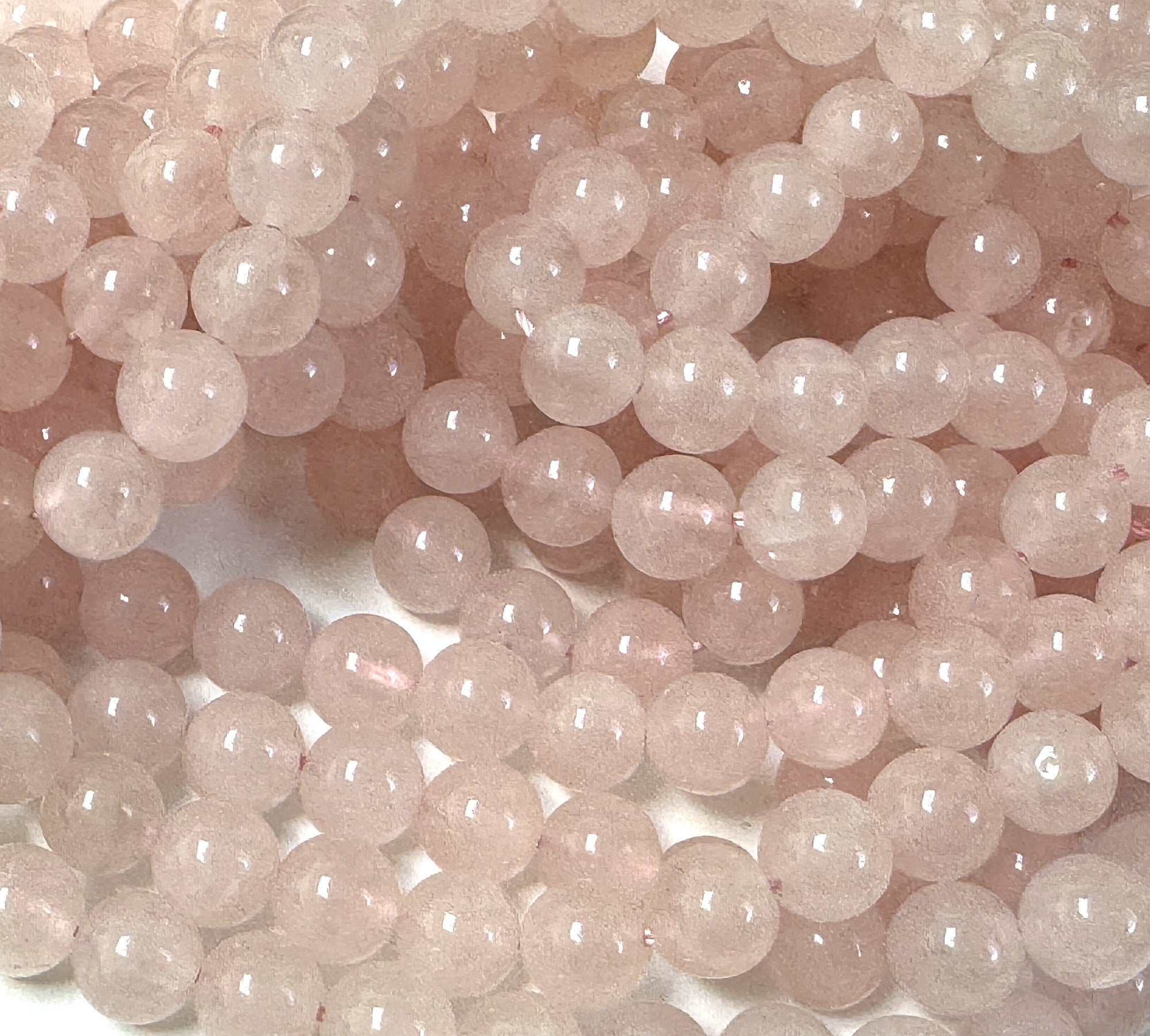 Rose Quartz 8mm round natural gemstone beads 39cm strand - Oz Beads 