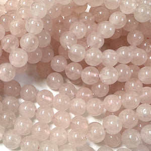 Rose Quartz 8mm round natural gemstone beads 39cm strand - Oz Beads 