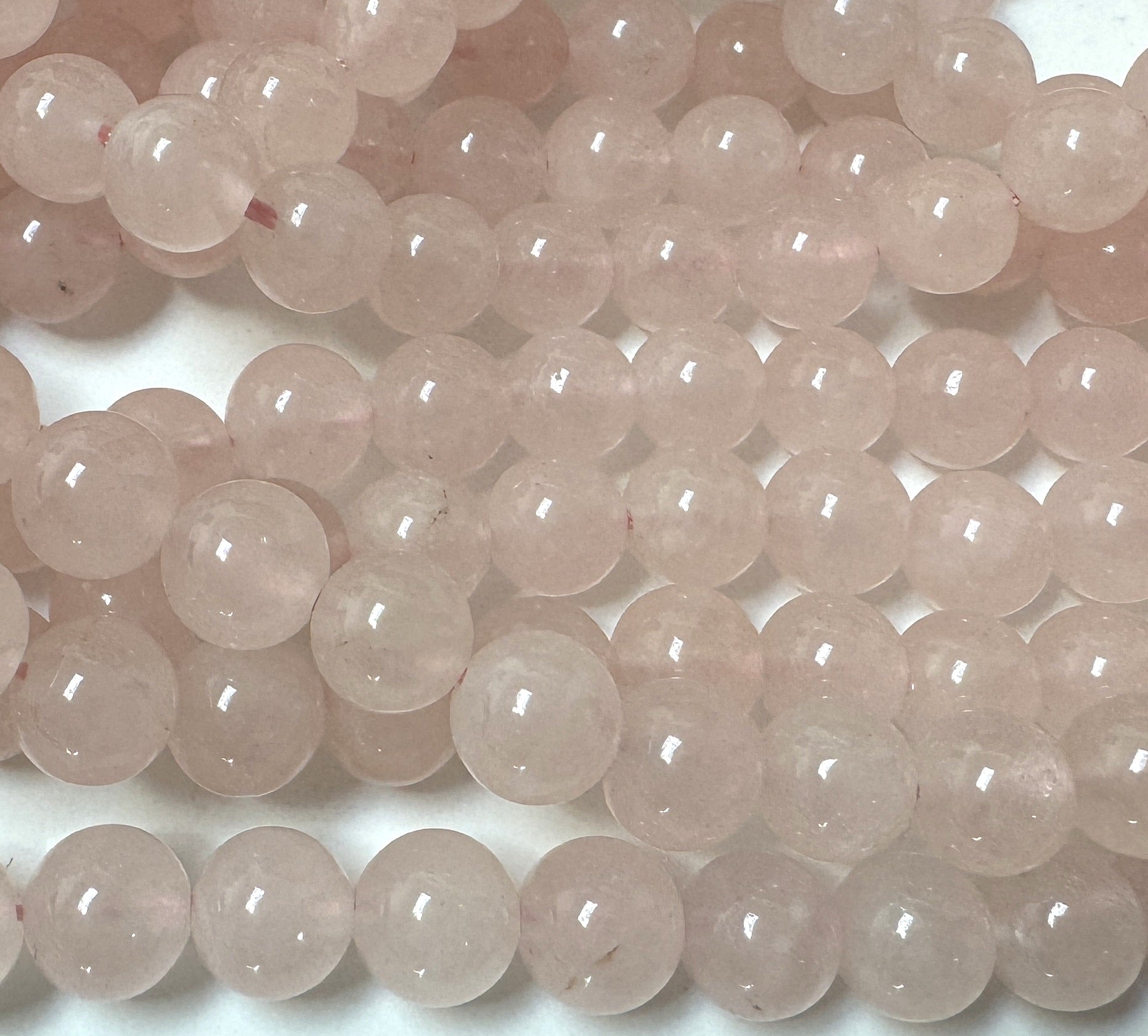 Rose Quartz 8mm round natural gemstone beads 39cm strand - Oz Beads 