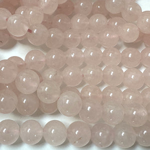 Rose Quartz 8mm round natural gemstone beads 39cm strand - Oz Beads 