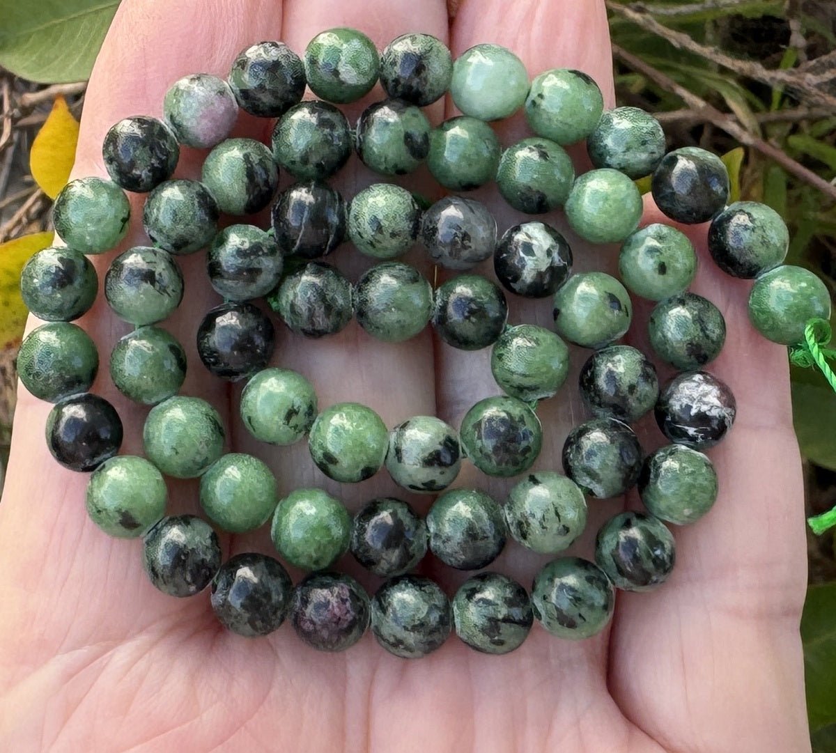 Ruby Zoisite 6mm round natural gemstone beads 15" strand - Oz Beads