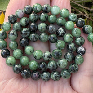 Ruby Zoisite 6mm round natural gemstone beads 15" strand - Oz Beads