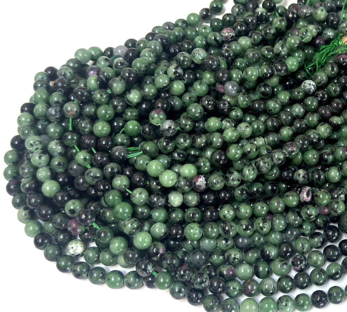 Ruby Zoisite 6mm round natural gemstone beads 15" strand - Oz Beads