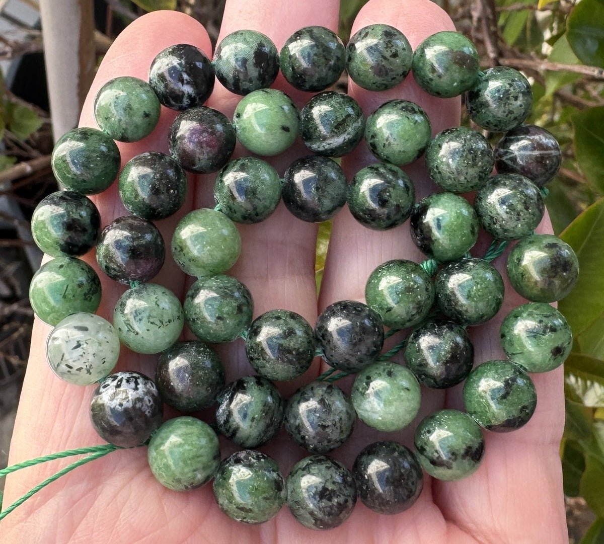 Ruby Zoisite 8mm round natural gemstone beads 15" strand - Oz Beads