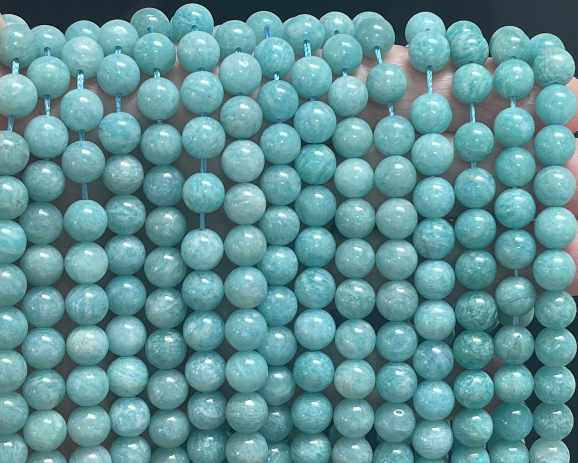 Russian Amazonite 8mm round natural gemstone beads 15.5" strand