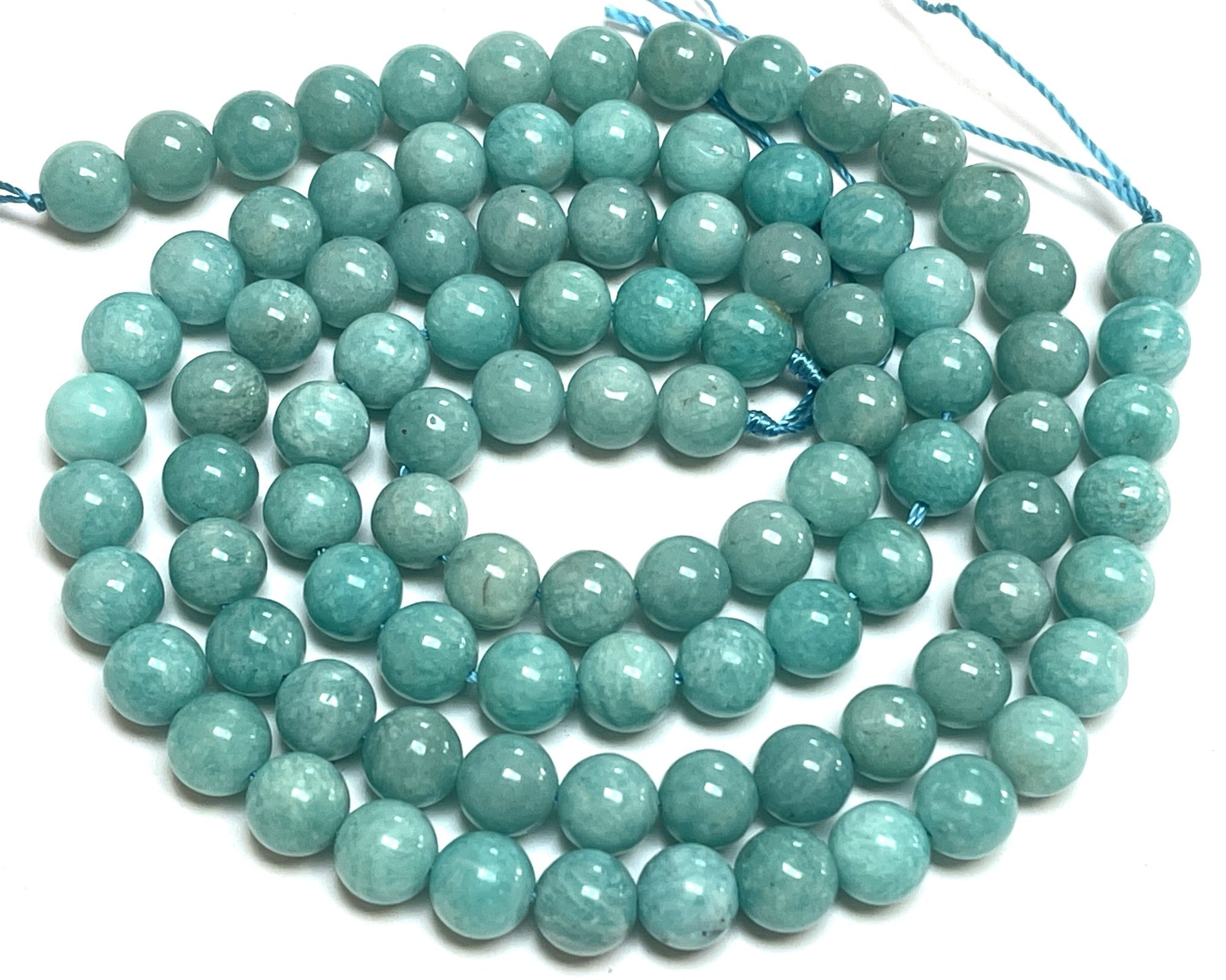 Russian Amazonite 8mm round natural gemstone beads 15.5" strand