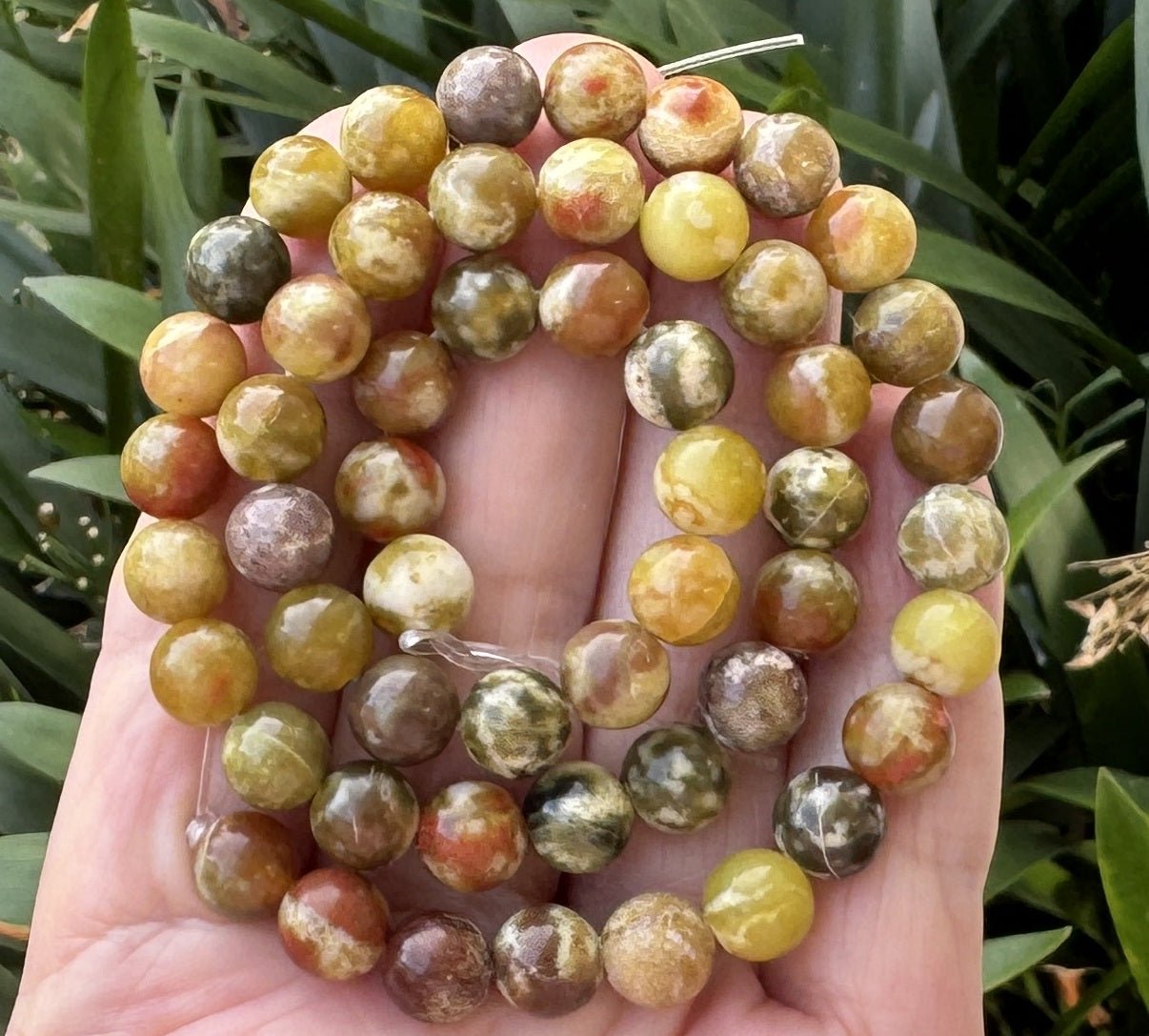 Russian Serpentine Jade 8mm round natural gemstone beads 40cm strand - Oz Beads 