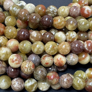 Russian Serpentine Jade 8mm round natural gemstone beads 40cm strand - Oz Beads 