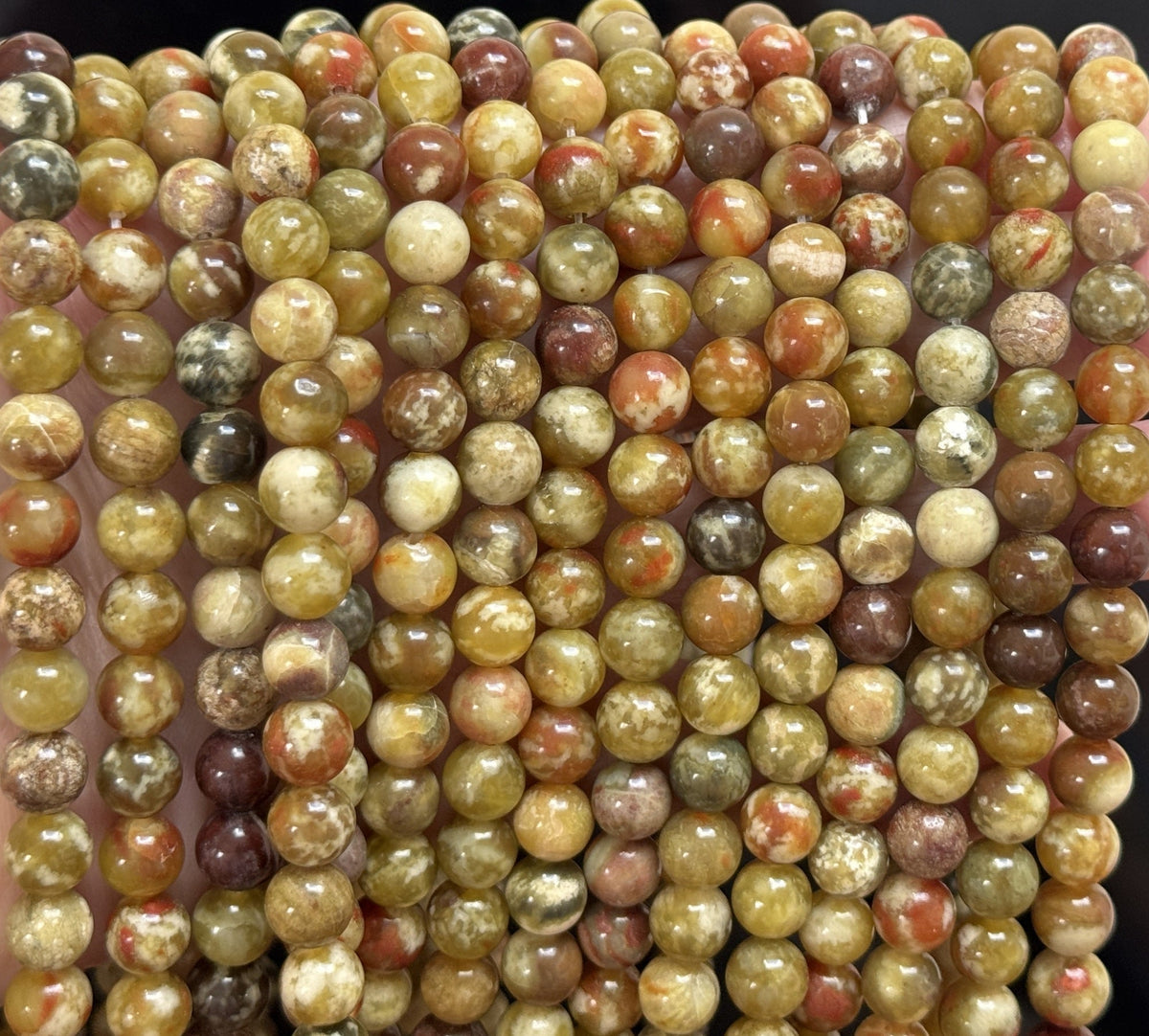 Russian Serpentine Jade 8mm round natural gemstone beads 40cm strand - Oz Beads 