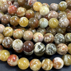Russian Serpentine Jade 8mm round natural gemstone beads 40cm strand - Oz Beads 