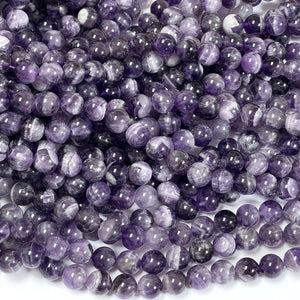 Sage Amethyst 10mm round natural gemstone beads 15" strand - Oz Beads 