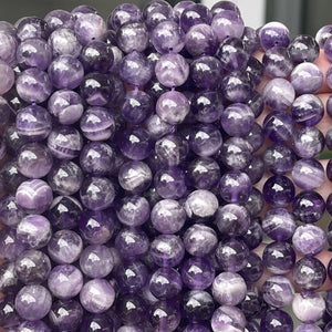 Sage Amethyst 10mm round natural gemstone beads 15" strand - Oz Beads 