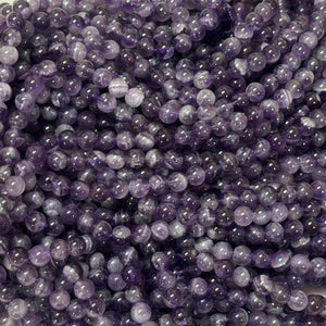 Sage Amethyst 6mm round natural gemstone beads 15.5" strand - Oz Beads 