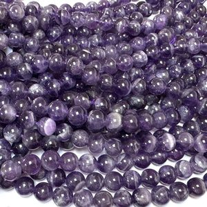Sage Amethyst 8mm round natural gemstone beads 15.5" strand - Oz Beads 