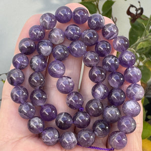 Sage Amethyst 8mm round natural gemstone beads 15.5" strand - Oz Beads 