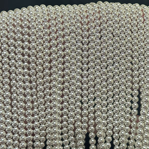 Silver Electroplated Hematite 4mm round spacer beads 40cm strand - Oz Beads 