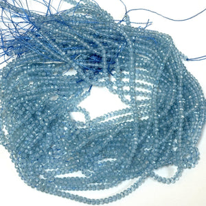 Sky Blue Topaz 4x3mm faceted rondelle natural gemstone beads 15.5" strand - Oz Beads 
