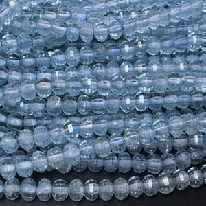 Sky Blue Topaz 4x3mm faceted rondelle natural gemstone beads 15.5" strand - Oz Beads 